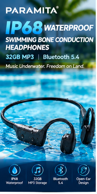 Swimming Bone Conduction Earphones Ip68 Mp3 - IP68 Waterproof Swimming Bone Conduction Headphones