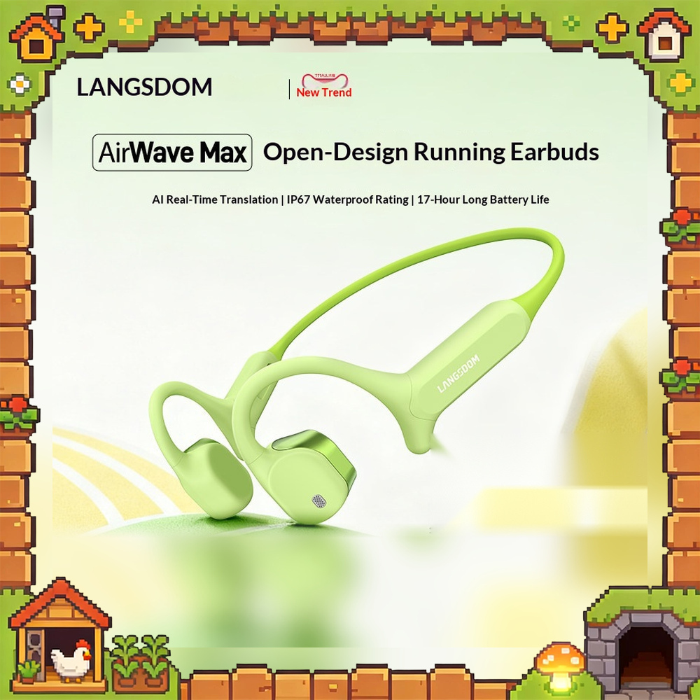 Air Conduction Open Ear Running Earbuds - LANGSDOM AirWave Max Open Ear Bluetooth