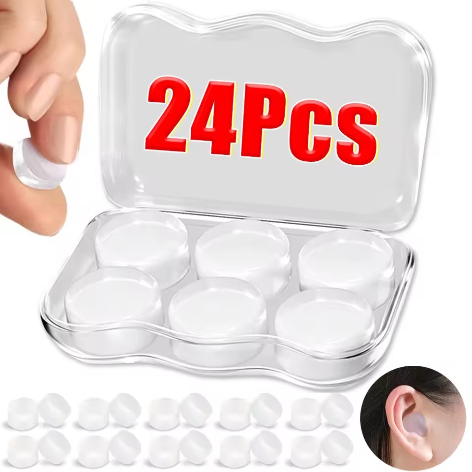 Waterproof Swimming Earplugs Silicone - Transparent Soft Silicone Gel Earplugs Silent