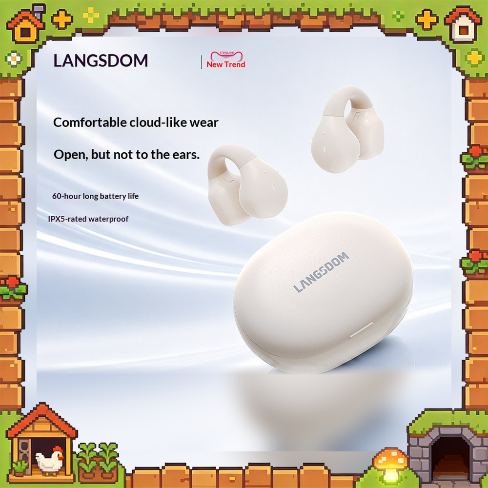 Air Conduction Open Ear Running Earbuds - LANGSDOM TS03PRO Open Ear Clip Bluetooth