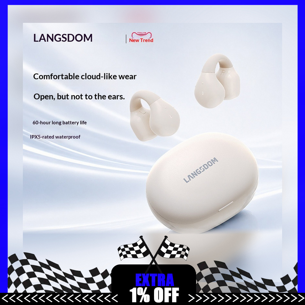 Air Conduction Open Ear Running Earbuds - LANGSDOM TS03PRO Open Ear Clip Bluetooth