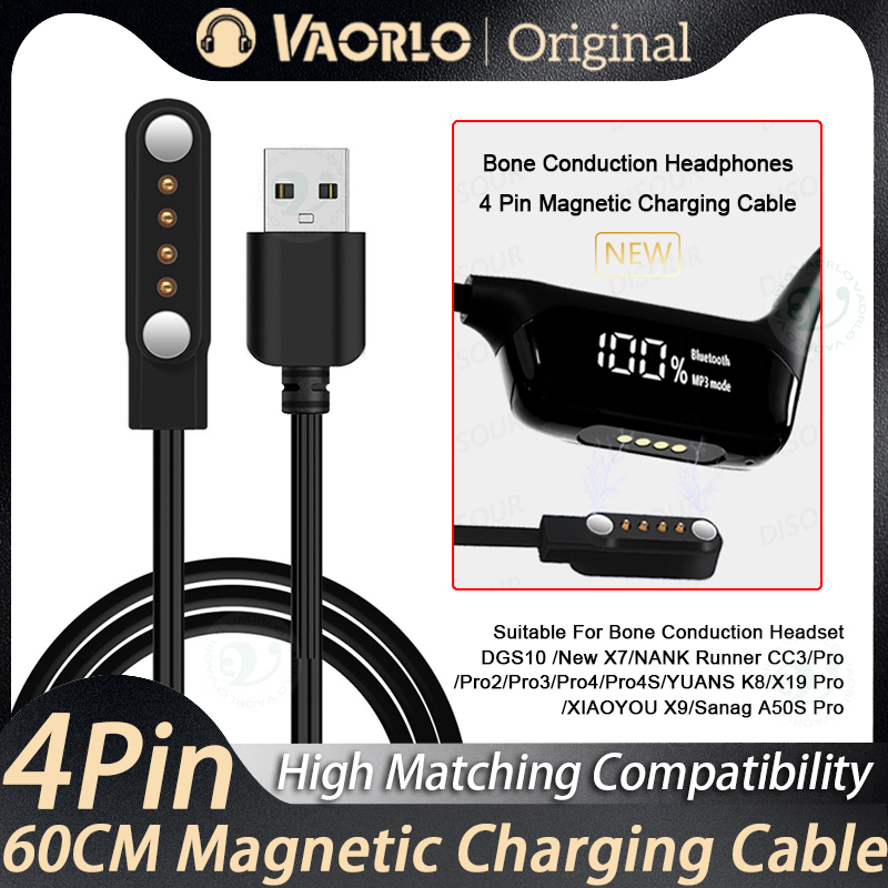 Magnetic Charging Cable Bone Conduction - VAORLO 4 Pin 60CM Magnetic Charging