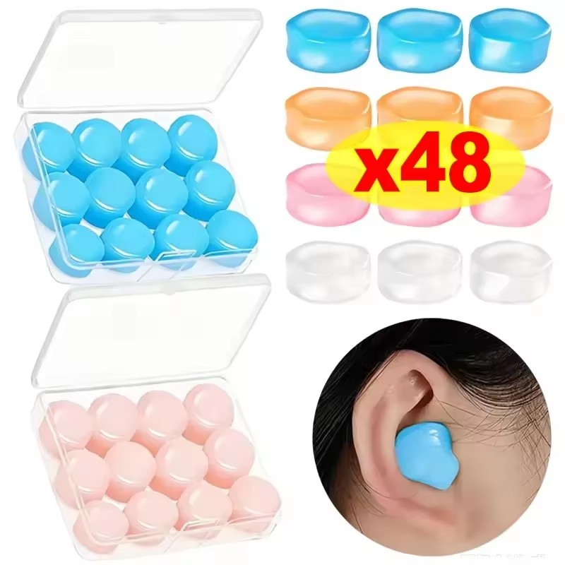 Waterproof Swimming Earplugs Silicone - Soft Silicone Earplugs Wax Ear Plugs