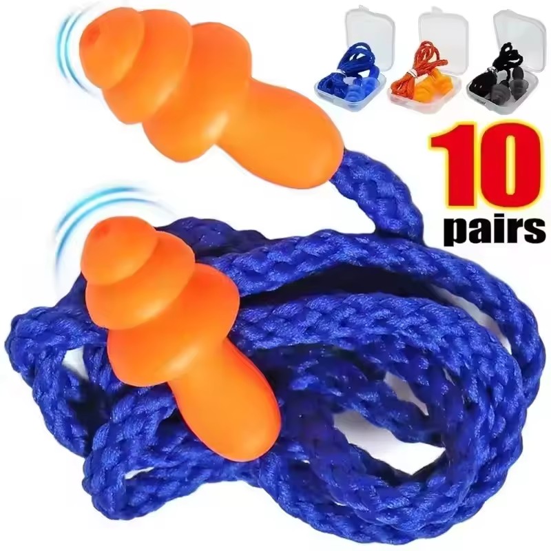 Waterproof Swimming Earplugs Silicone - 1-10Pairs Noise Cancelling Silicone Earplugs Reusable