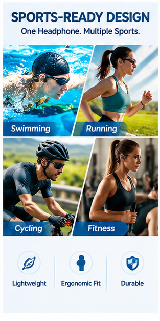 IP68 Waterproof Swimming Bone  - Swimming Bone Conduction Earphones Ip68 Mp3 ulasan dan harga