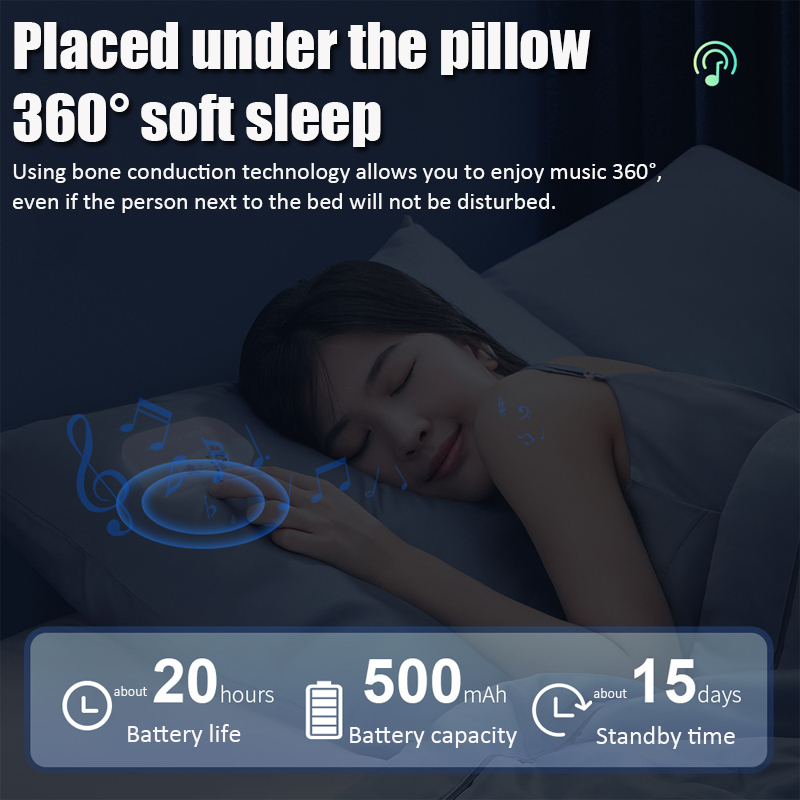Mini Bone Conduction Bluetooth - Bone Conduction Pillow Speaker Sleep Aid ulasan dan harga