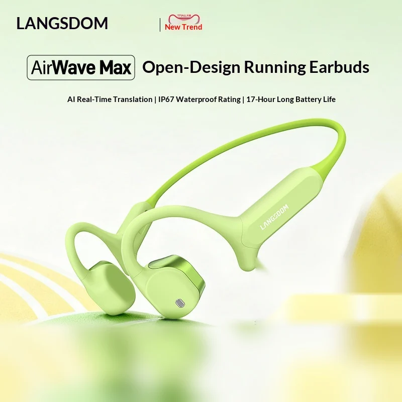 LANGSDOM AirWave Max Open Ear  - Air Conduction Open Ear Running Earbuds ulasan dan harga