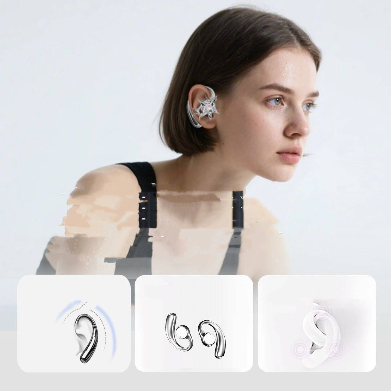 Wireless Bluetooth Chrome Earh - Magnetic Charging Cable Bone Conduction ulasan dan harga
