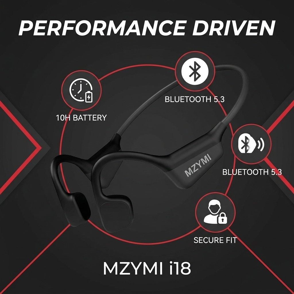 MZYMI I18 PRO Bone Conduction  - Bone Conduction Headphones Bluetooth 5.3 ulasan dan harga