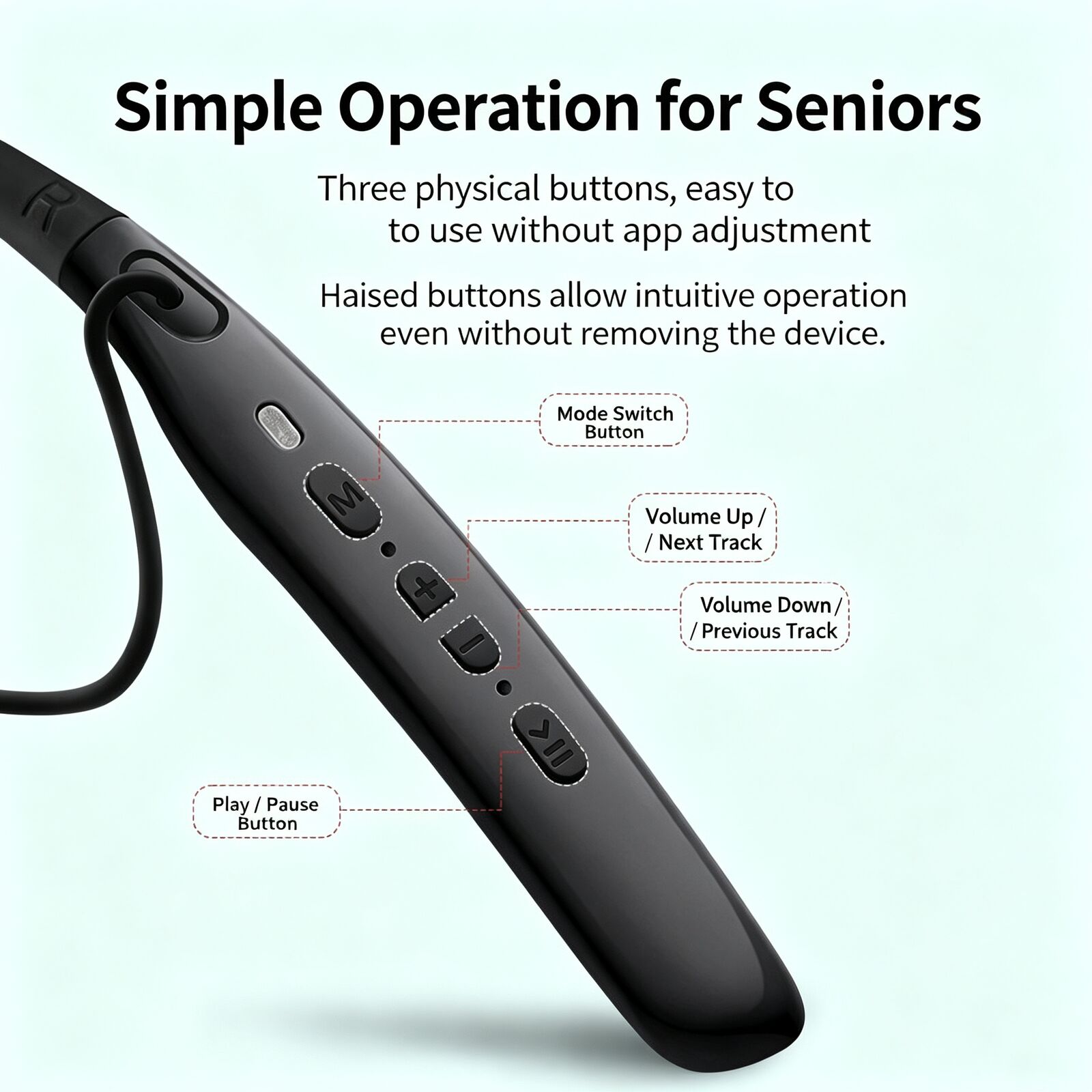 One Touch Dual Mode Neck Sound - Bone Conduction Hearing Aid Amplifier ulasan dan harga