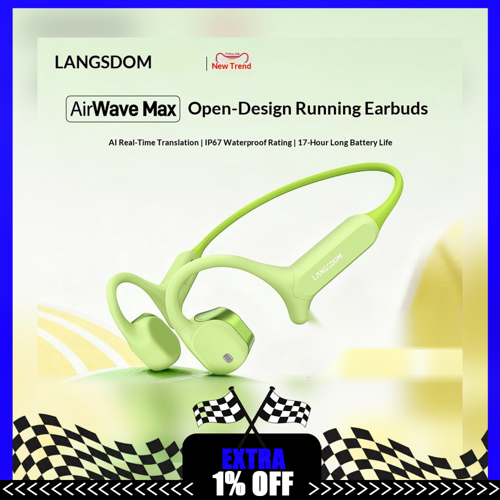 LANGSDOM AirWave Max Open Ear  - Air Conduction Open Ear Running Earbuds ulasan dan harga