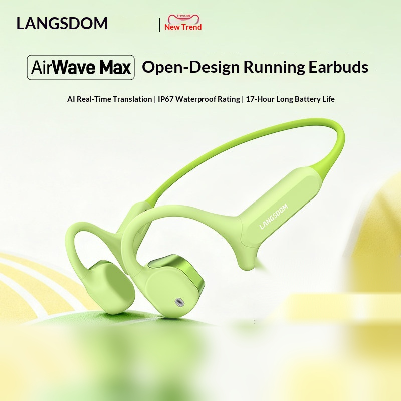 LANGSDOM AirWave Max Open Ear  - Air Conduction Open Ear Running Earbuds ulasan dan harga