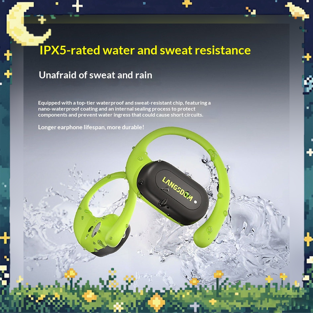 LANGSDOM TS17 Open Ear Bluetoo - Air Conduction Open Ear Running Earbuds ulasan dan harga