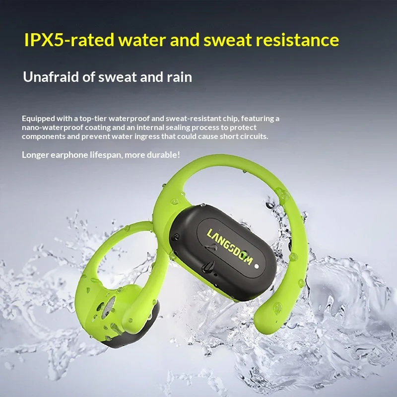 LANGSDOM TS17 Open Ear Bluetoo - Air Conduction Open Ear Running Earbuds ulasan dan harga