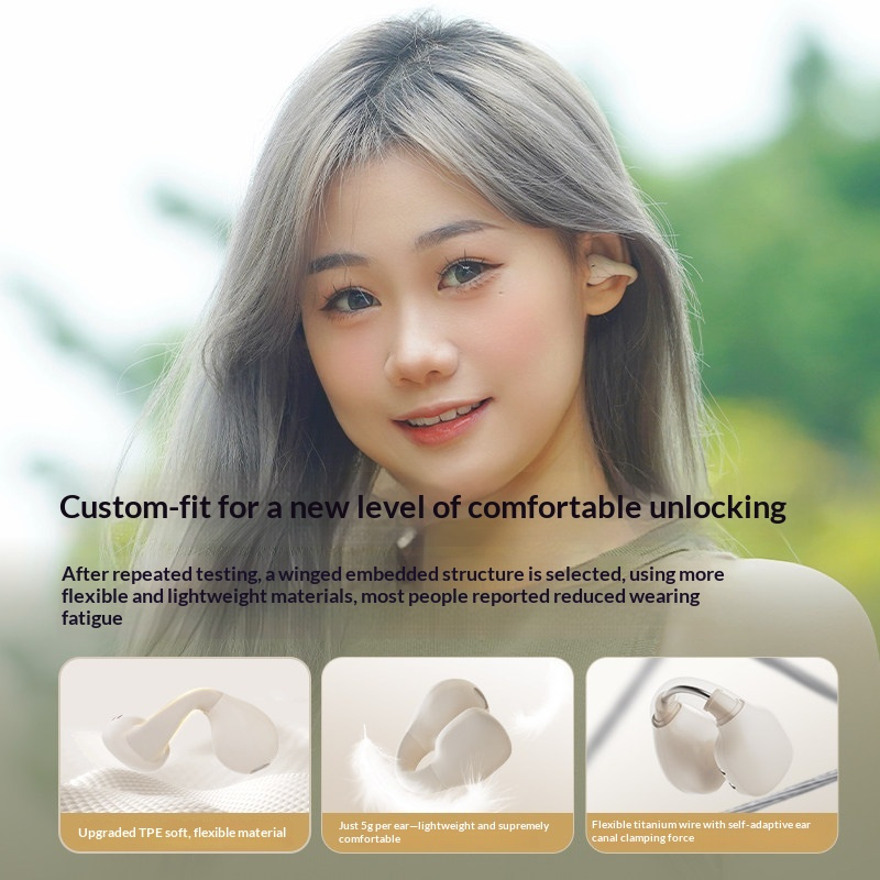 LANGSDOM TS03PRO Open Ear Clip - Air Conduction Open Ear Running Earbuds ulasan dan harga