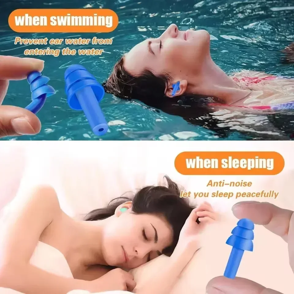 25/1Pair Ear Plugs Sleeping No - Waterproof Swimming Earplugs Silicone ulasan dan harga