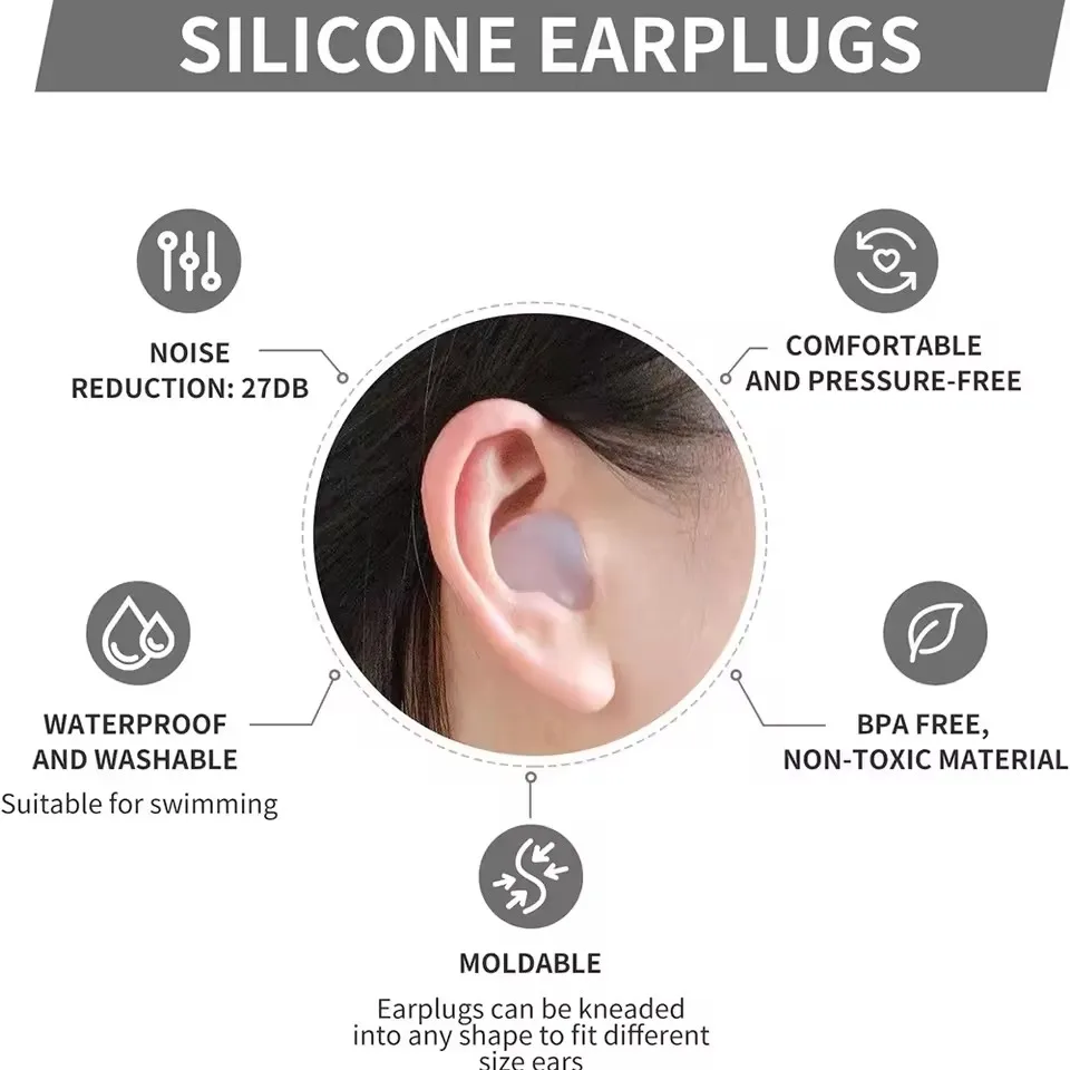 Soft Moldable Silicone Sleep E - Waterproof Swimming Earplugs Silicone ulasan dan harga