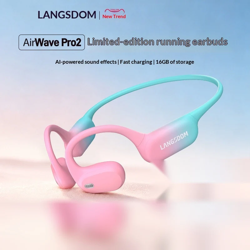 LANGSDOM BE28 Open Ear Bluetoo - Air Conduction Open Ear Running Earbuds ulasan dan harga