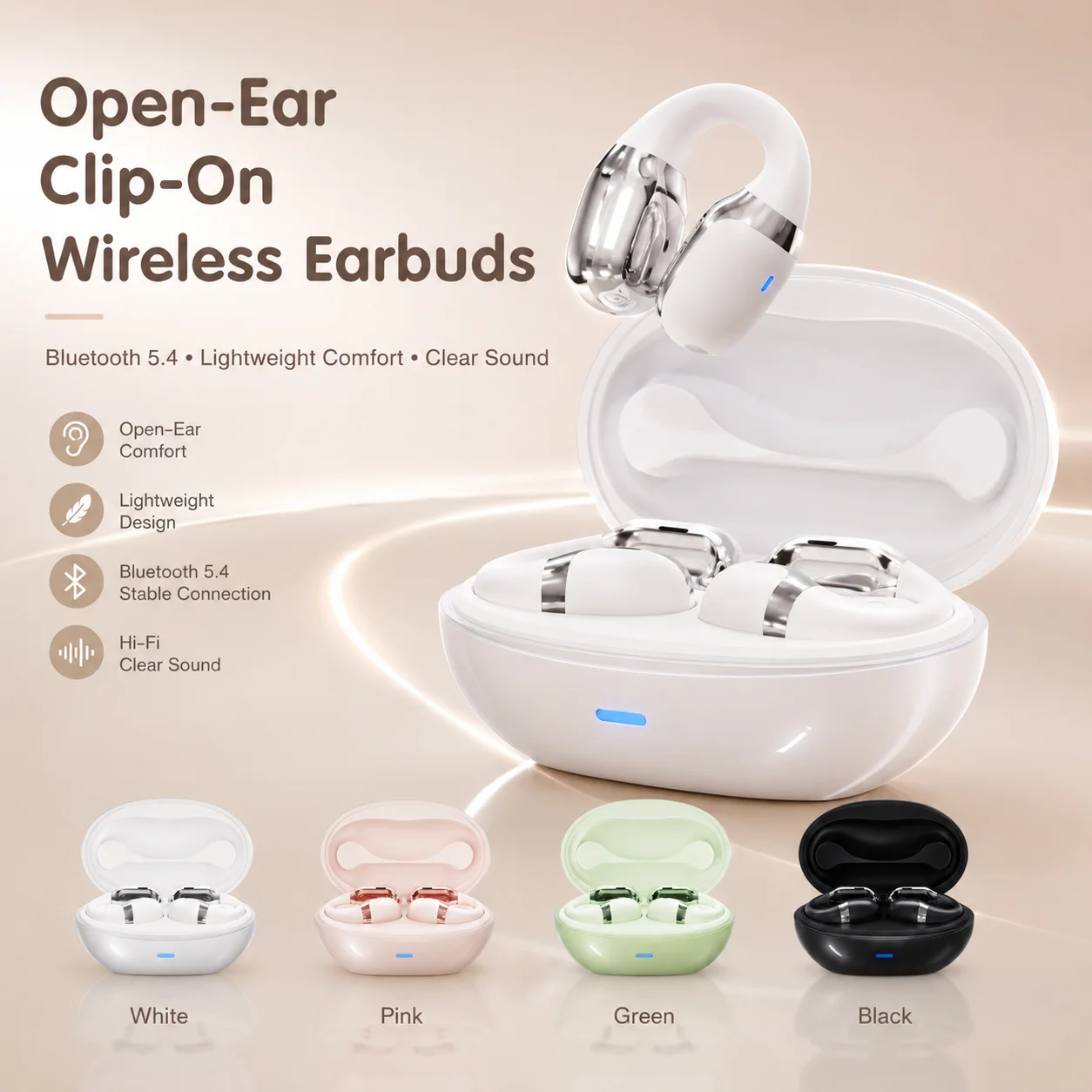 Gaming Headset Bluetooth Headp - Air Conduction Open Ear Running Earbuds ulasan dan harga