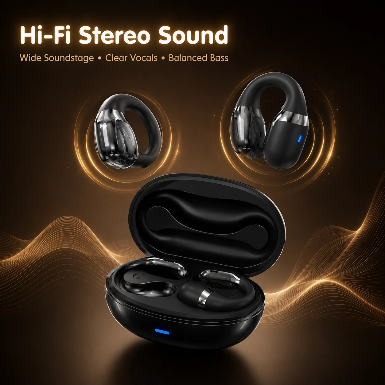 Gaming Headset Bluetooth Headp - Air Conduction Open Ear Running Earbuds ulasan dan harga