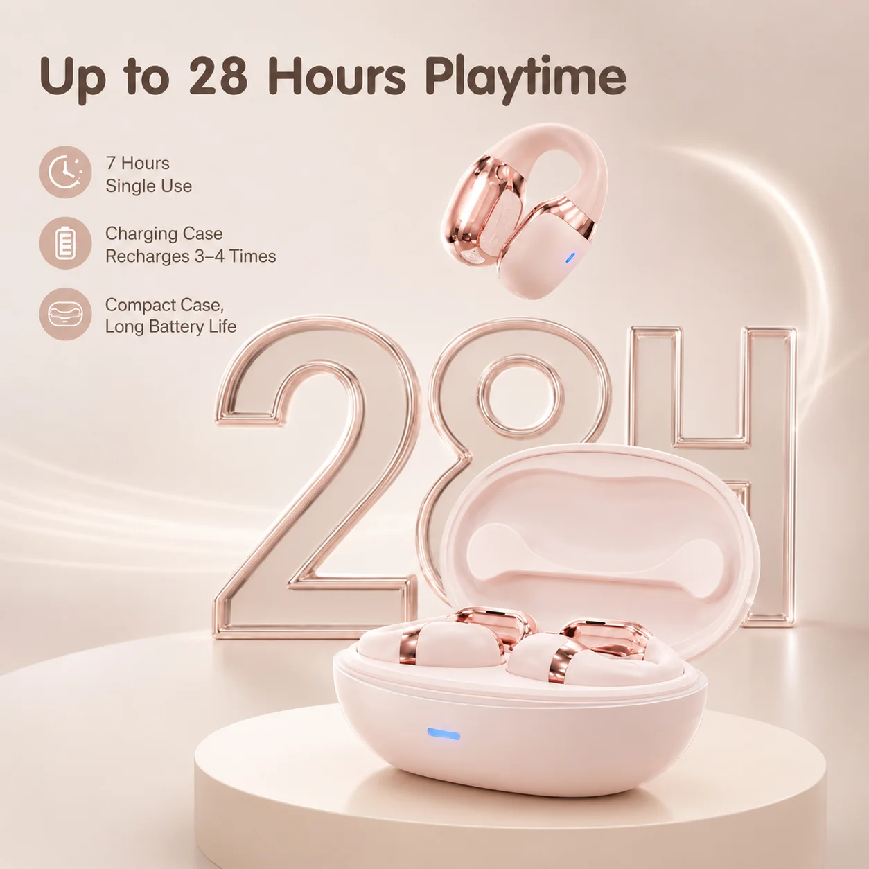 Gaming Headset Bluetooth Headp - Air Conduction Open Ear Running Earbuds ulasan dan harga