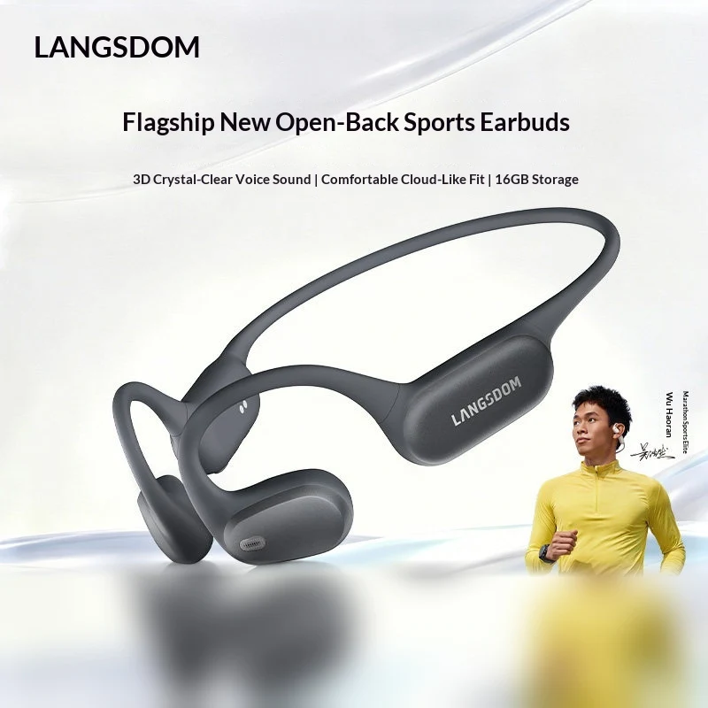 LANGSDOM BE28 Open Ear Bluetoo - Air Conduction Open Ear Running Earbuds ulasan dan harga