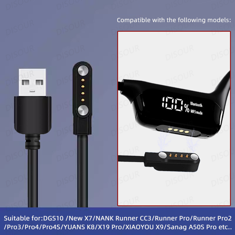 VAORLO 4 Pin 60CM Magnetic Cha - Magnetic Charging Cable Bone Conduction ulasan dan harga