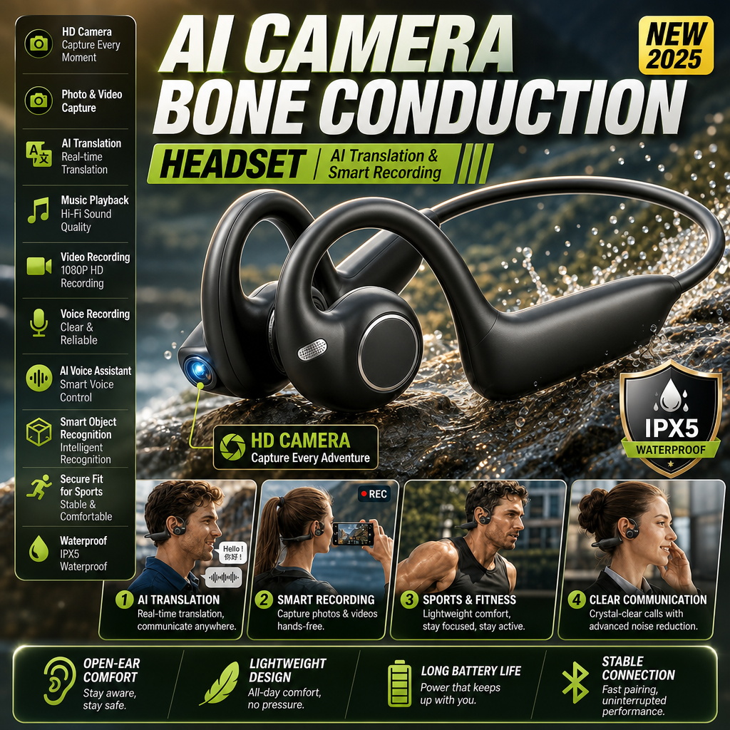 E12 Ear Hook Bone Conduction H - Bone Conduction Headphones Bluetooth 5.3 ulasan dan harga