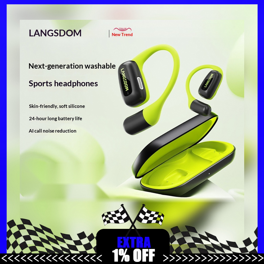 LANGSDOM AirFit Open Ear Bluet - Air Conduction Open Ear Running Earbuds ulasan dan harga