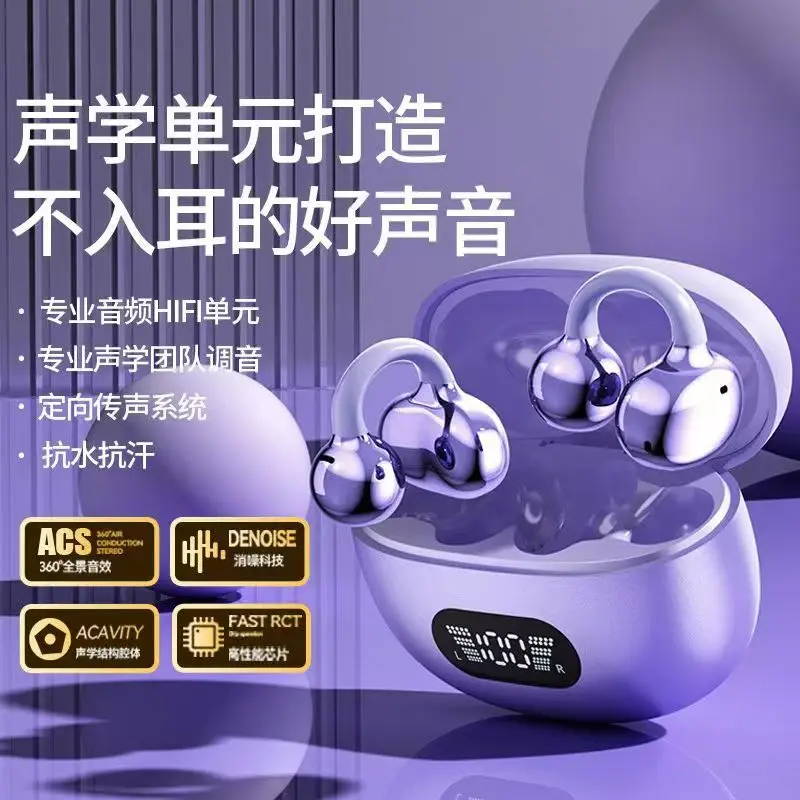 Bluetooth Earphones Clip-On Bo - Bone Conduction Headphones Bluetooth 5.3 ulasan dan harga