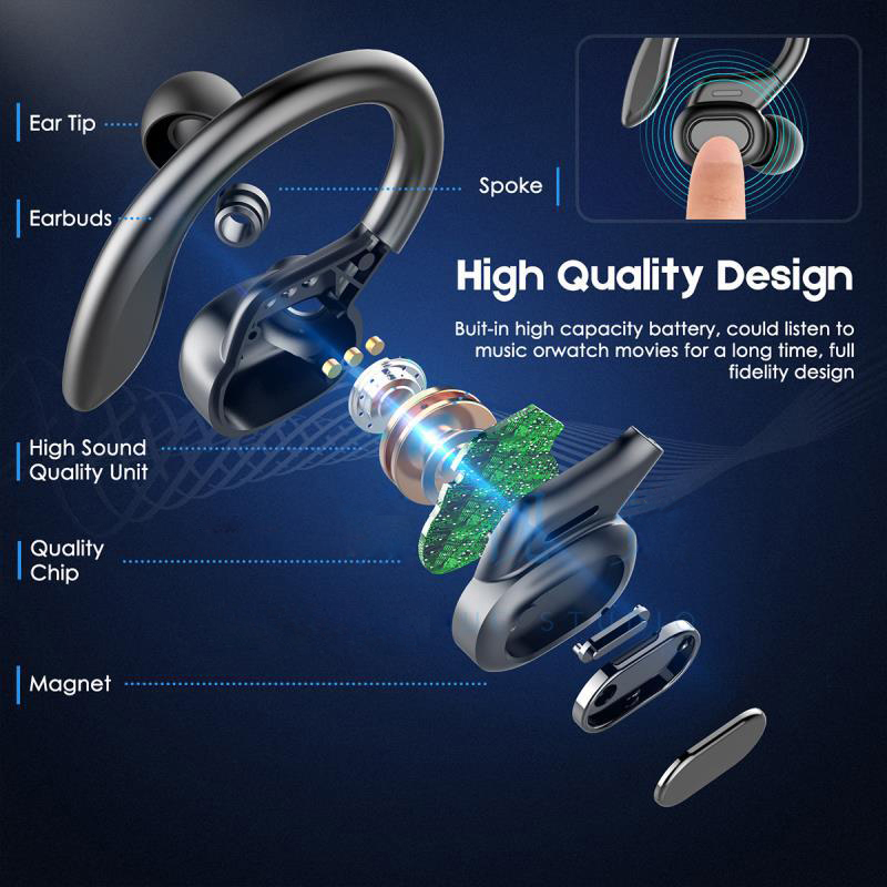 Sports SP16 Wireless Earphones - Silicone Ear Hooks Sports Headphones ulasan dan harga