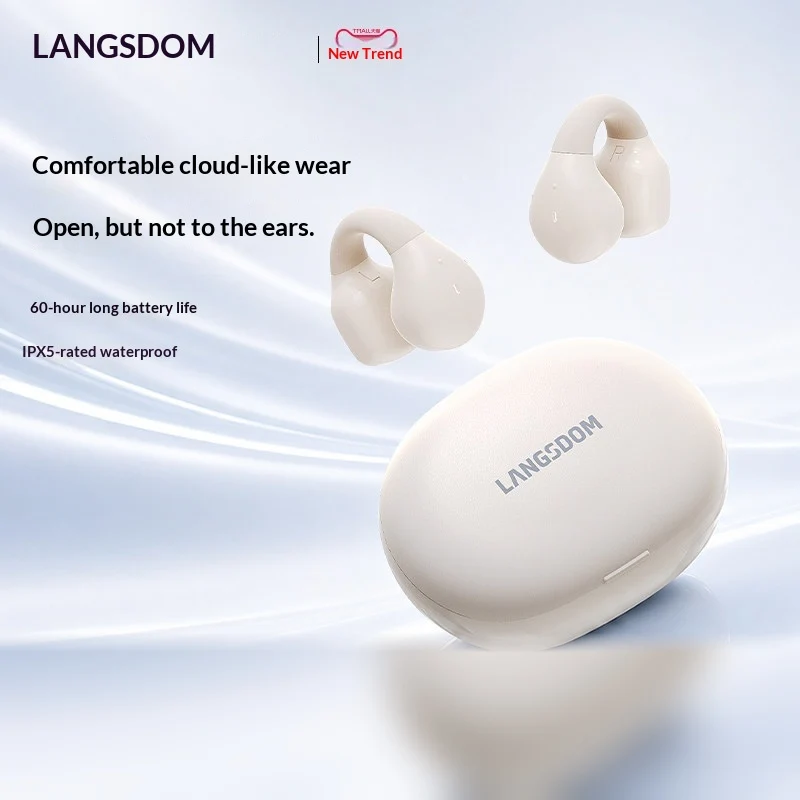LANGSDOM TS03PRO Open Ear Clip - Air Conduction Open Ear Running Earbuds ulasan dan harga