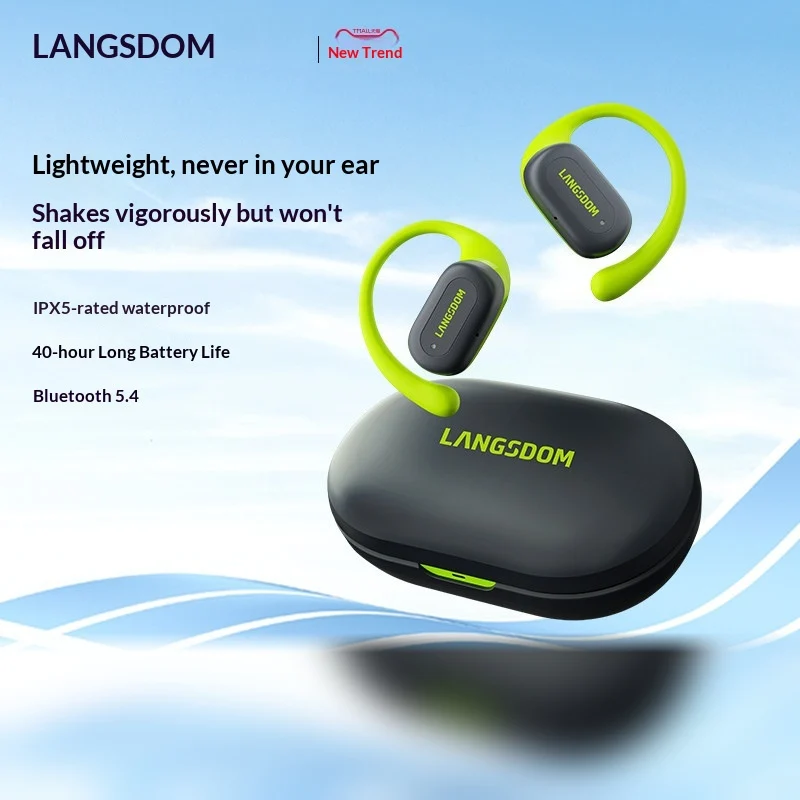 LANGSDOM TS19 Open Ear Bluetoo - Air Conduction Open Ear Running Earbuds ulasan dan harga